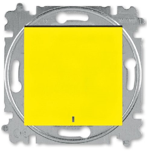 Выключатель с подсветкой без рамки ABB EPJ Levit 1-кл. желтый/дымчатый чёрный картинка